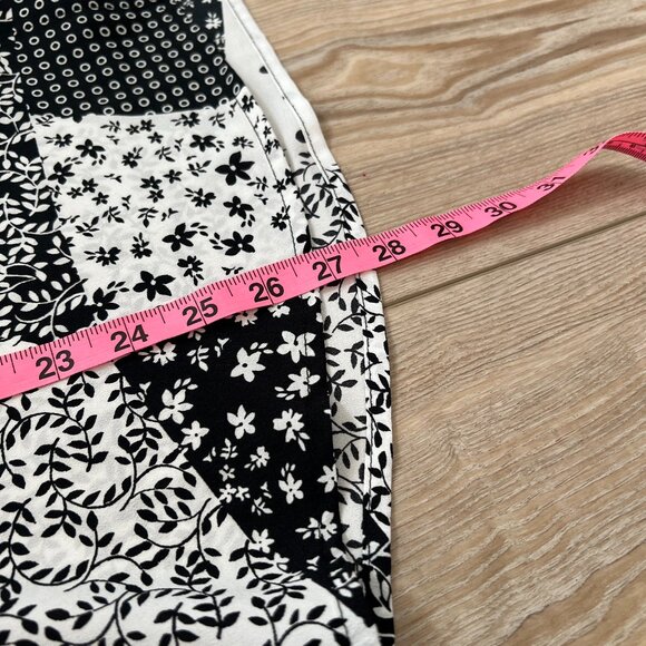 🖤Calvin Klein Women's XL Patchwork Print -button down Relaxed Shirt black White - Picture 8 of 13